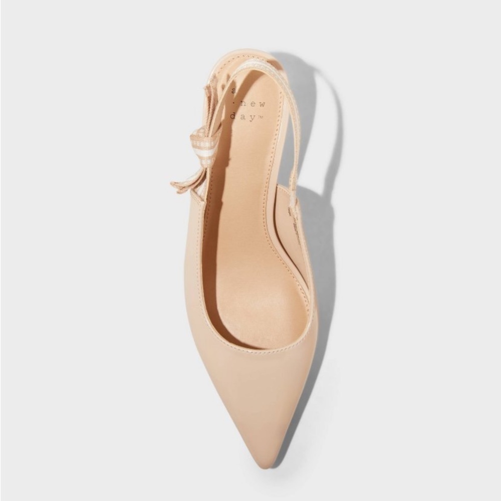Women's Milan Slingback Kitten Heels - A New Day™ Tan new - Picture 3 of 6